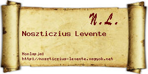 Noszticzius Levente névjegykártya