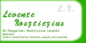 levente noszticzius business card